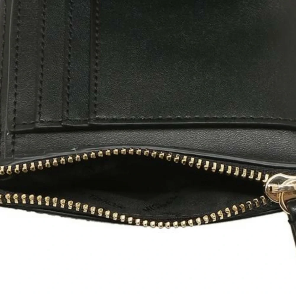 MICHAEL KORS Carmen Medium Faux Leather Wallet BLACK COLOR